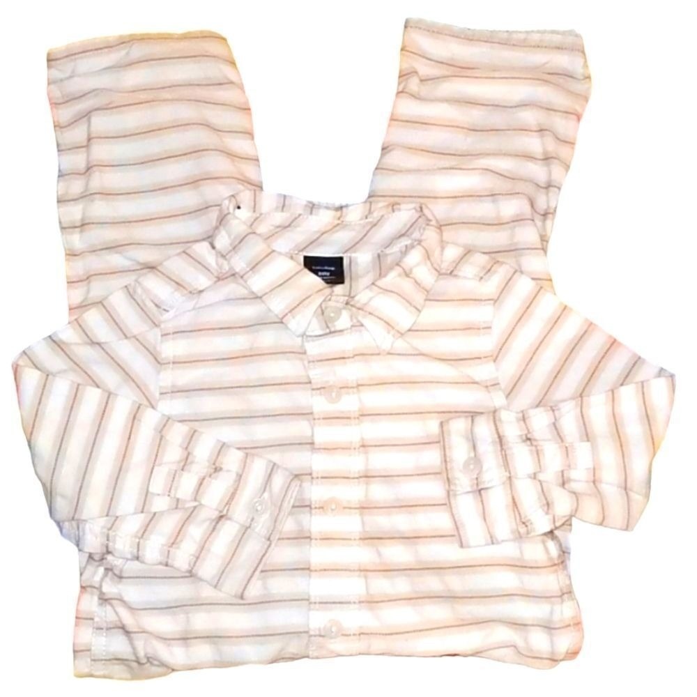 Gap tan and white Striped outfit size 18-24 months
